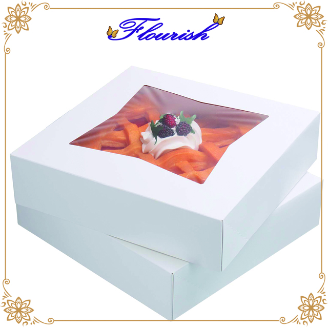 Boîte de fenêtre de stockage de tarte en forme carrée avec découpe personnalisée