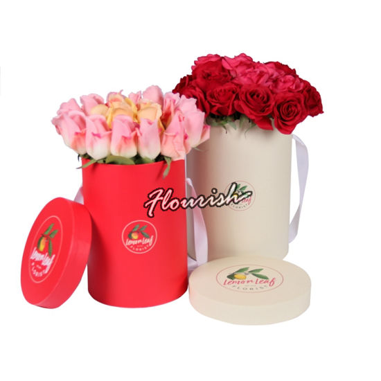 Boîte de mariage de fleur portative ronde en carton fantaisie de Bourgogne