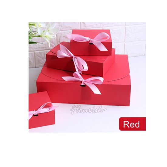 Boîte-cadeau de nidification de papier de carton de couleur unie pour l'emballage de vêtements de bijoux