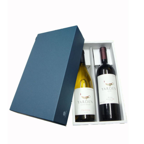 Boîte de rangement à vin rigide en carton rigide noir 3 bouteilles