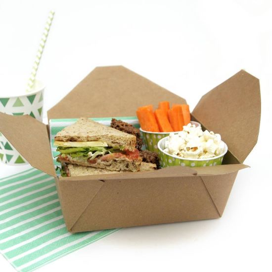 Boîte de nouilles instantanées de restauration rapide de papier d'emballage recyclable qui respecte l'environnement de catégorie comestible