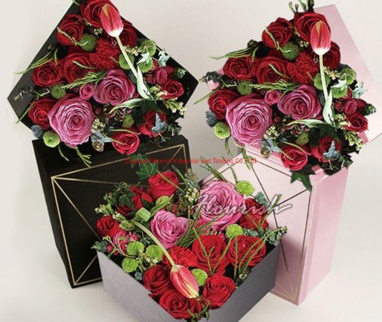 En forme de coeur en forme de coeur en carton romantique bouquet de fleurs emballage cadeau boîte de papier pour le mariage