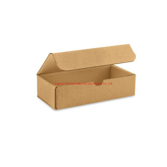 Boîte à colis de papier kraft blanc et brun pliable imprimée par logo fait sur commande de prix de détail