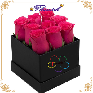 Prix ​​de gros carré en forme de coeur en carton rigide Rose Flower Paper Box