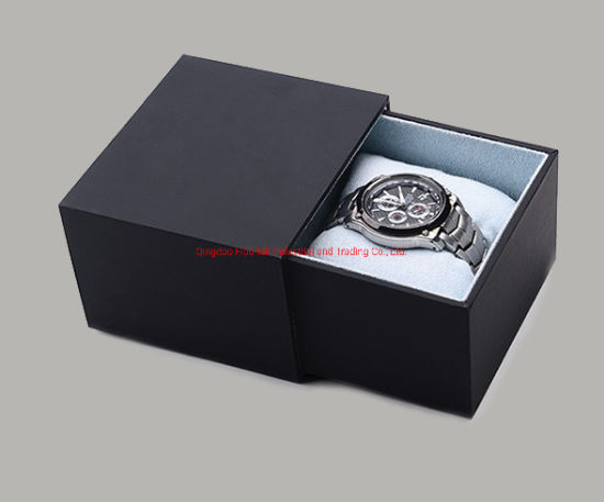 Logo OEM imprimé boîte coulissante de montre grise