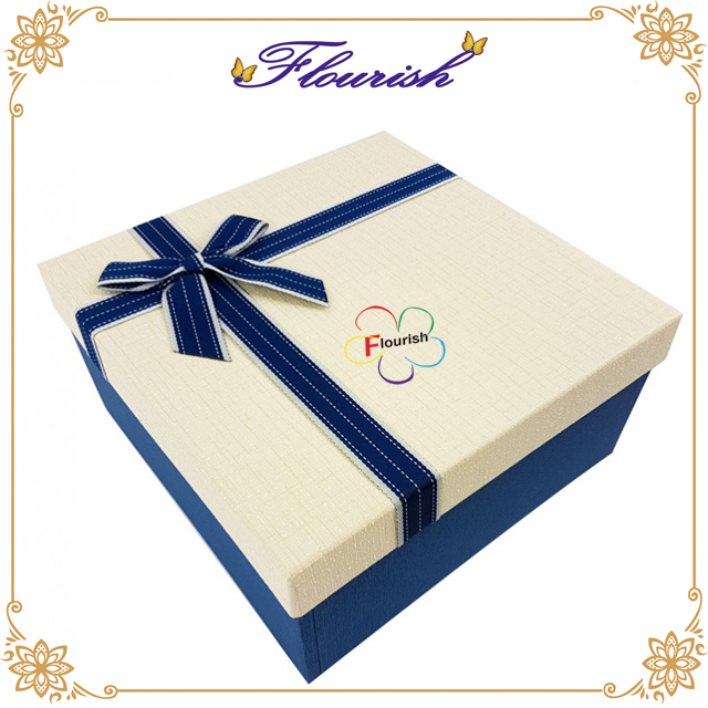 Boîte d'emballage de cadeau d'anniversaire de ceinture de chemise de couleur bleue premium pour petit ami