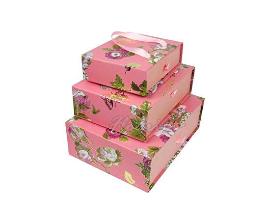 Boîte de nidification de cadeau de mariage d'impression de faveur de fleuriste vert romantique