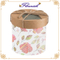 Boîte ronde de stockage de fleurs en papier de lin à impression florale