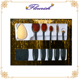 Boîte de fenêtre de pinceau de maquillage estampage or scintillant