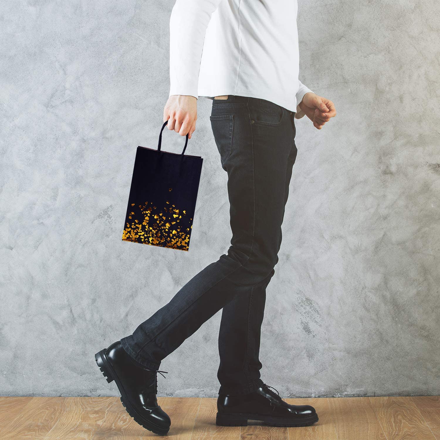 Qingdao s'épanouir de luxe en gros sac cadeau en papier d'estampage à chaud