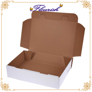 Boîte à colis de papier kraft blanc et brun pliable imprimée par logo fait sur commande de prix de détail