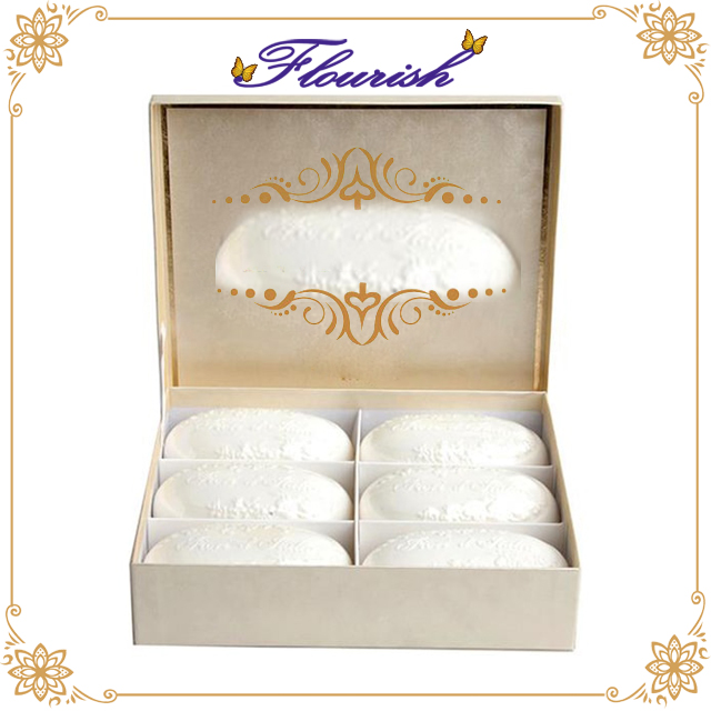 Boîte de fenêtre d'emballage de cadeau de savon d'estampage d'or
